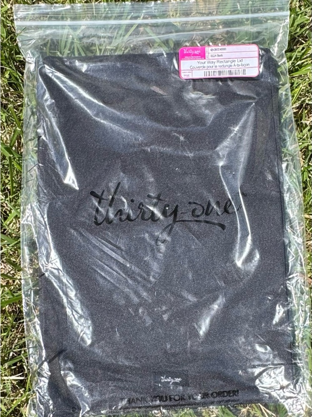 thirty-one Black Fabric Rectangle Lid with Logo
